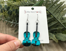Load image into Gallery viewer, Dangle Fishook Earrings Acrylic Violin
