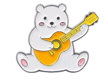 Bear Guitar Enamel Pin