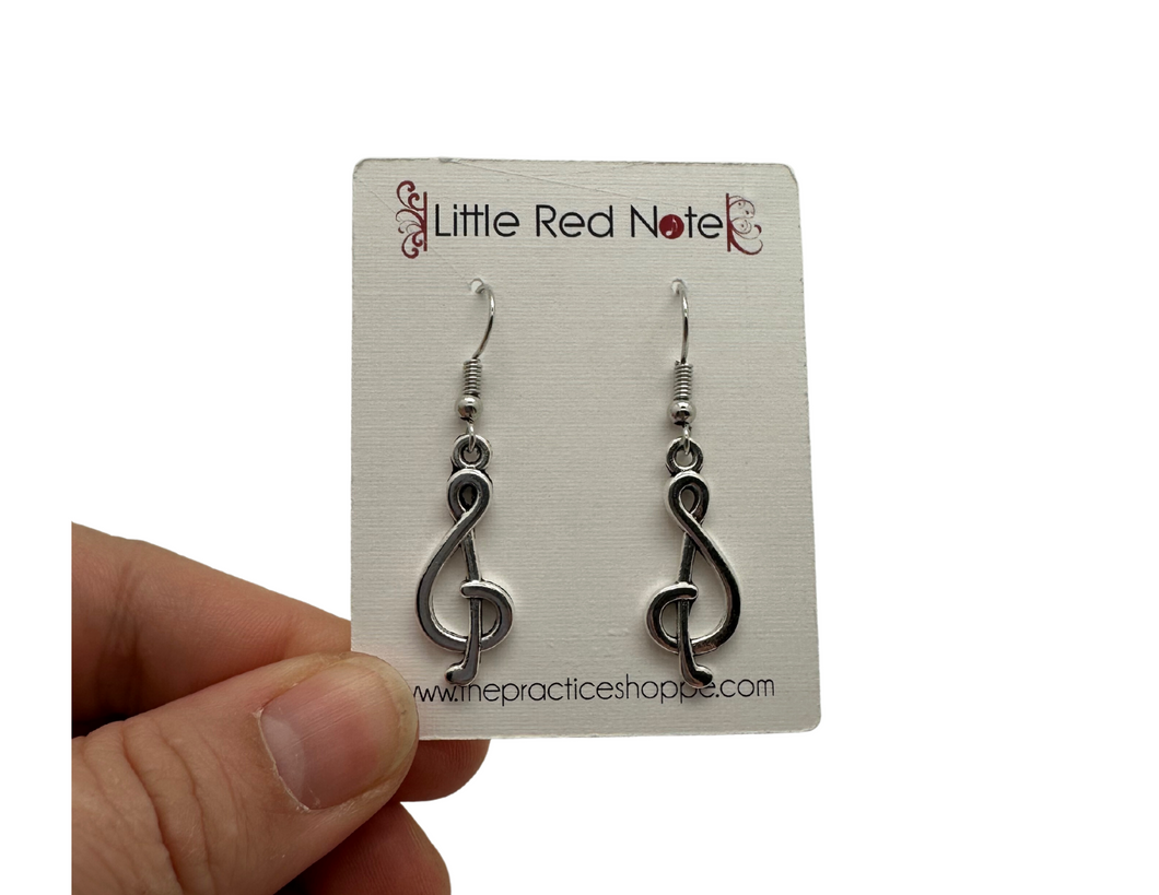 Dangle Fish Hook Treble Clef Fat Earrings