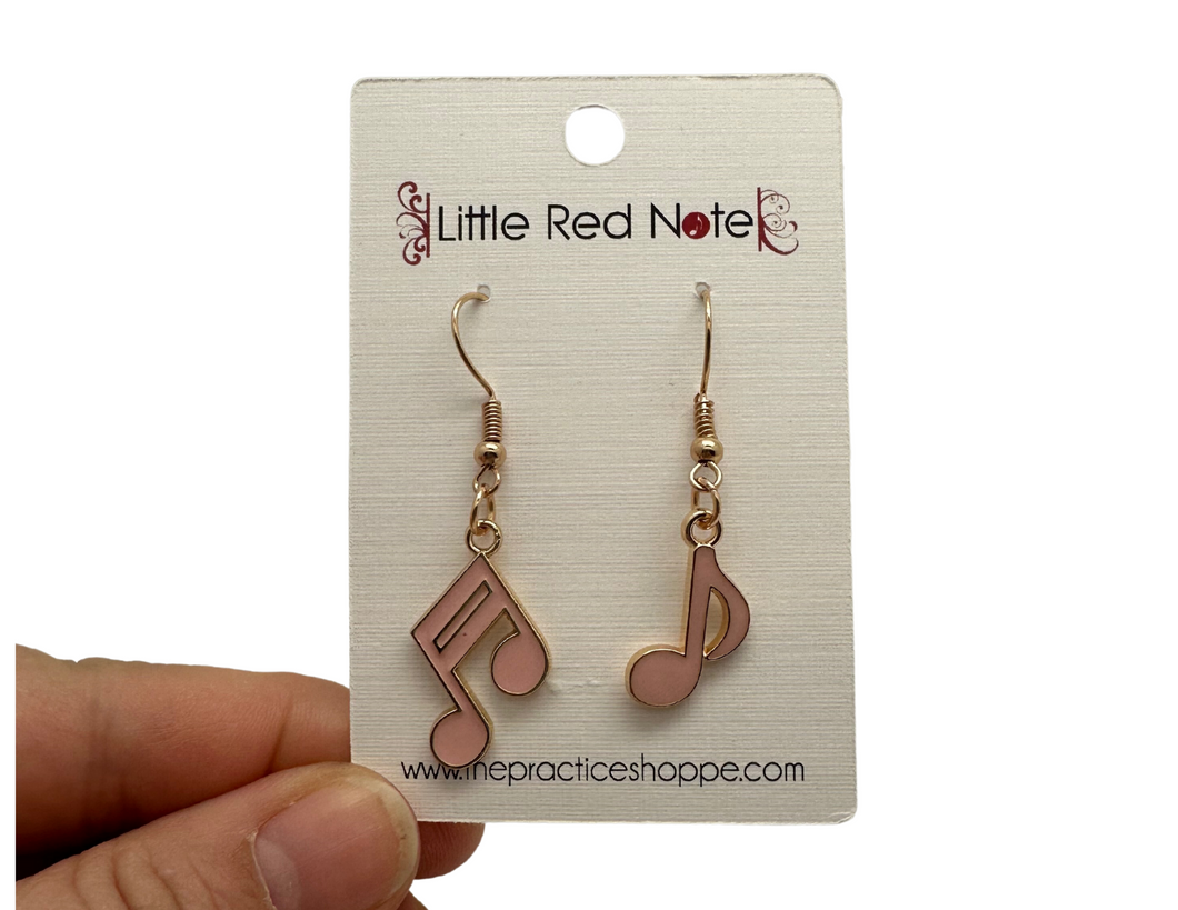 Dangle M Fish Hook Pink Asymmetrical Earrings