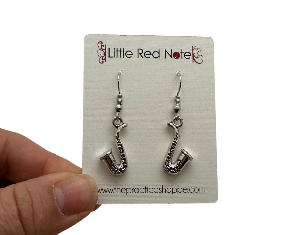 Dangle Fish Hook Saxophone Earrings