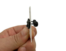Load image into Gallery viewer, Stainless Steel Post Earrings Eighth Notes Beamed Black Screwback
