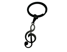 Load image into Gallery viewer, Treble Clef Black Key Chain

