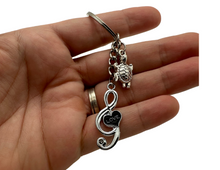 Load image into Gallery viewer, Treble Heart Black Key Chain
