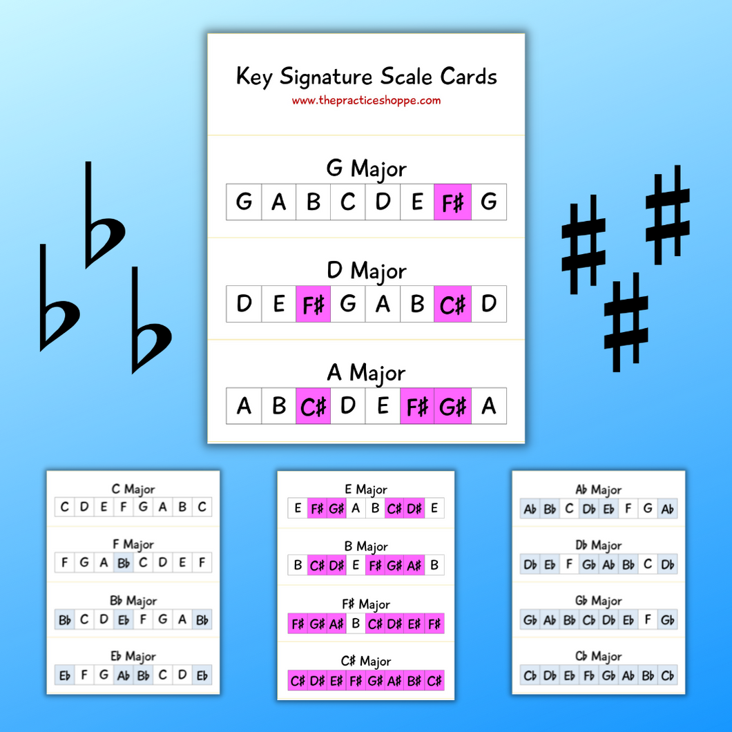 Key Signature Scale Cards (digital download)