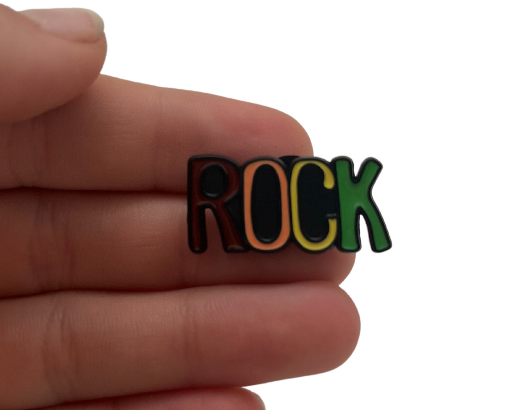 Rainbow Rock Enamel Pin