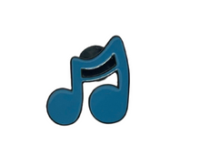 Load image into Gallery viewer, Eighth Notes Blue Enamel Pin
