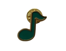Load image into Gallery viewer, Eighth Note Green Enamel Pin
