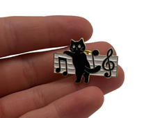 Load image into Gallery viewer, Cat Staff Enamel Pin
