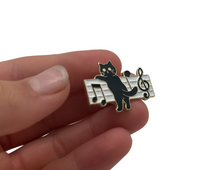 Load image into Gallery viewer, Cat Staff Enamel Pin
