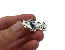 Load image into Gallery viewer, Cat Staff Enamel Pin
