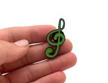 Load image into Gallery viewer, Treble Clef Green Enamel Pin
