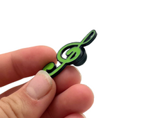 Load image into Gallery viewer, Treble Clef Green Enamel Pin
