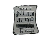 Load image into Gallery viewer, Music Is My Escape Enamel Pin
