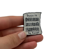 Load image into Gallery viewer, Music Is My Escape Enamel Pin
