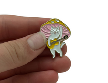 Load image into Gallery viewer, Mushroom Guitar Enamel Pin
