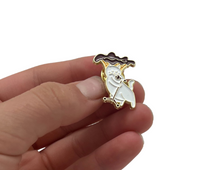 Load image into Gallery viewer, Mushroom Microphone Enamel Pin
