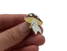 Load image into Gallery viewer, Mushroom Clarinet Enamel Pin
