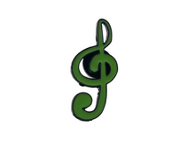 Load image into Gallery viewer, Treble Clef Green Enamel Pin
