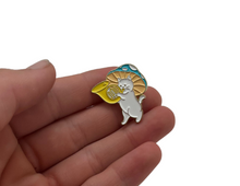 Load image into Gallery viewer, Mushroom French Horn Enamel Pin
