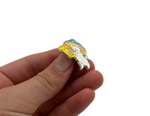 Load image into Gallery viewer, Mushroom French Horn Enamel Pin
