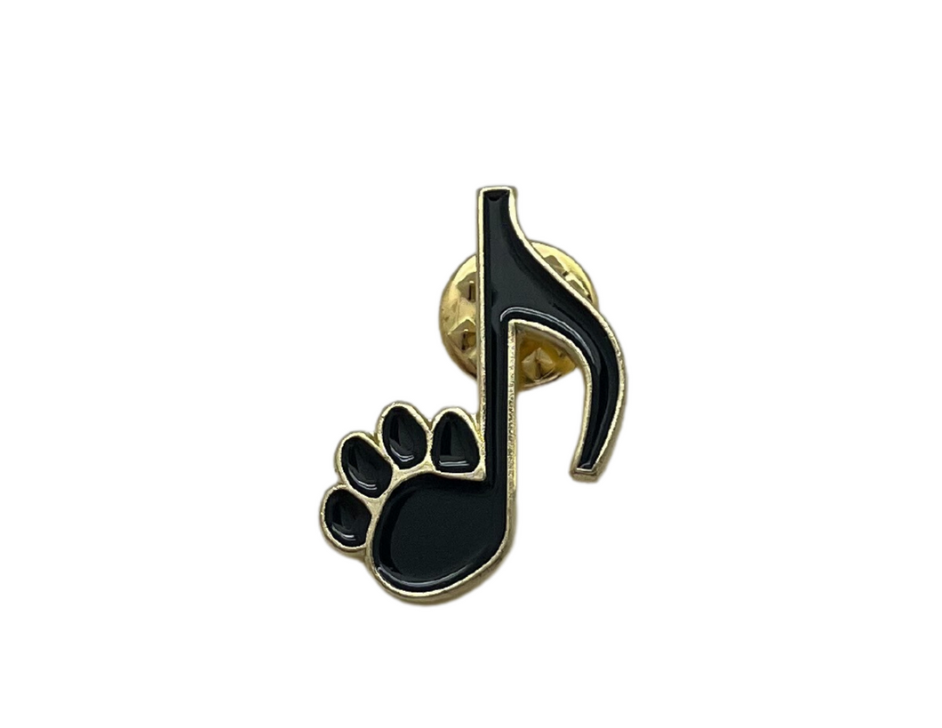 Eighth Note Paw Print Enamel Pin