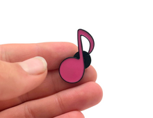 Load image into Gallery viewer, Eighth Note Pink Enamel Pin
