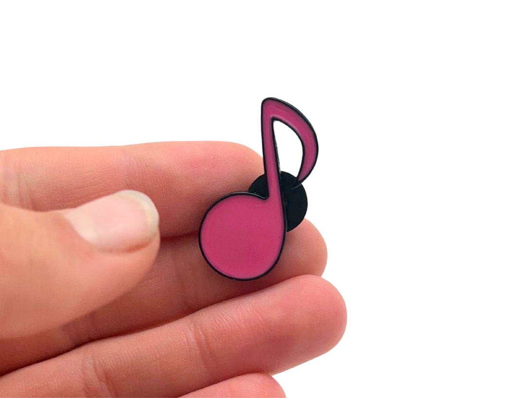 Eighth Note Pink Enamel Pin