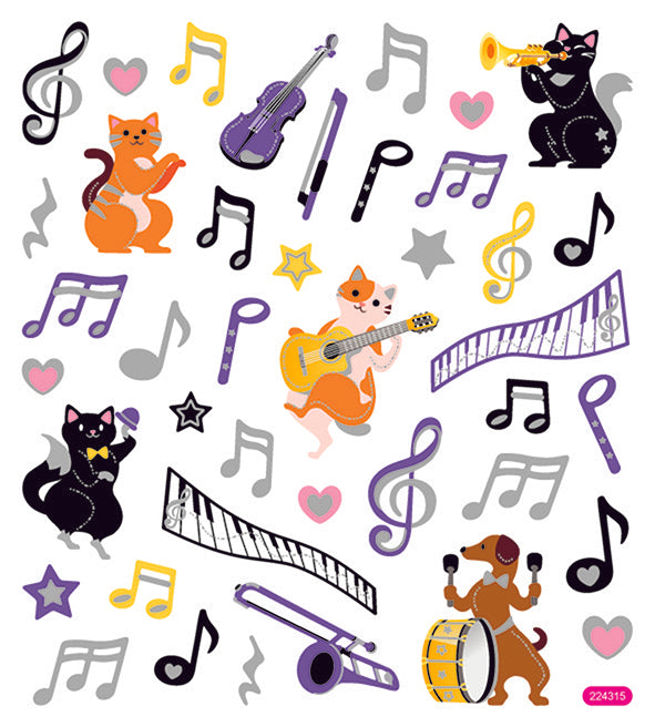 StickerKing Music Notes and Instruments Shiny Stickers