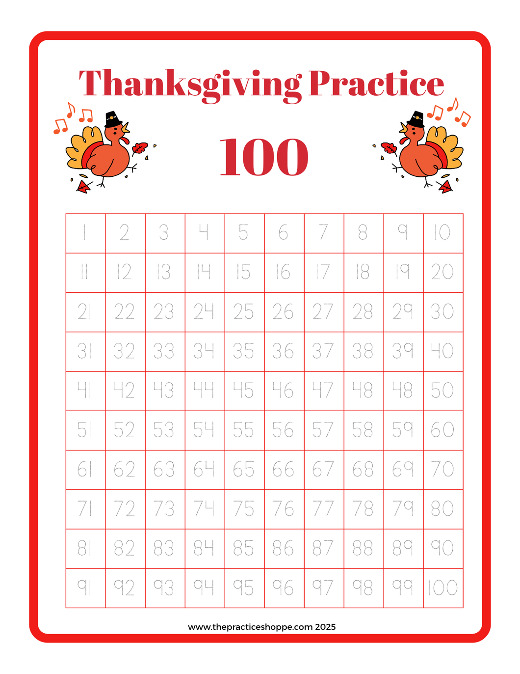 Thanksgiving Practice 100 (Digital Download)