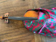 Load image into Gallery viewer, Pure Mulberry Silk Violin Bag - Crimson Bloom
