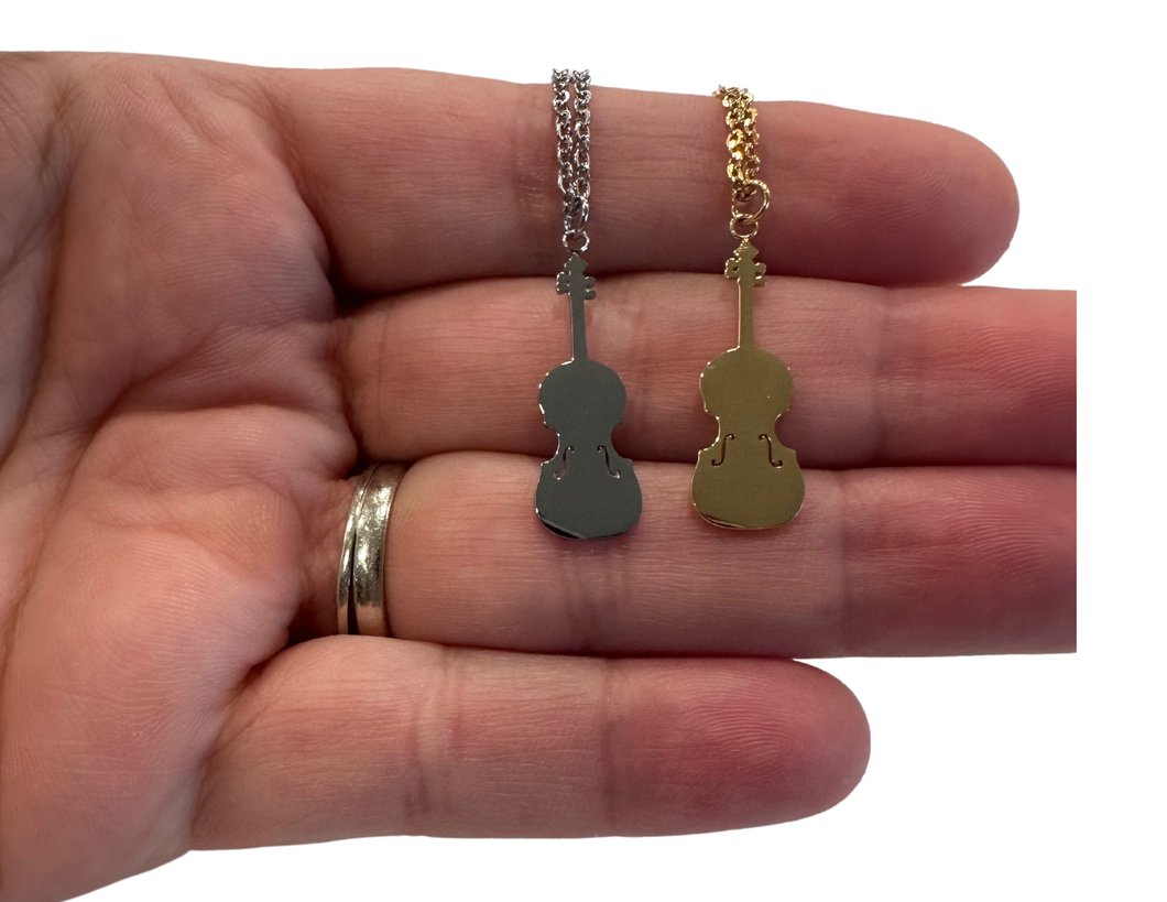 Stainless Steel Violin Necklace
