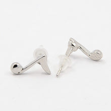 Load image into Gallery viewer, Stud Earrings Eighth Note - Silver

