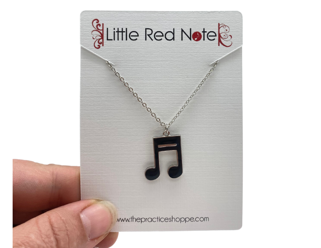 Black Sixteenth Notes Necklace