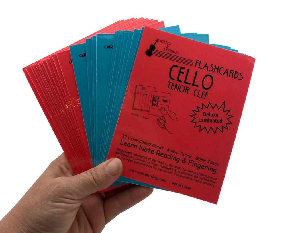 Cello Tenor Clef Regular Laminated Flashcards