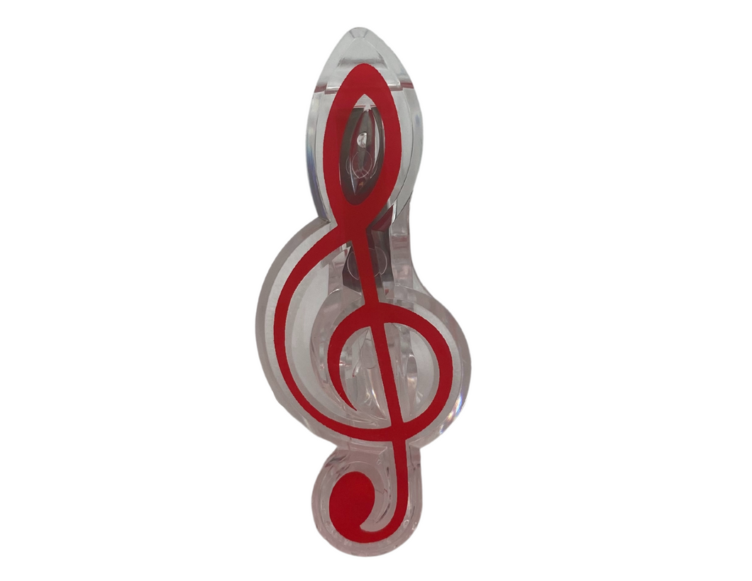 Treble Clef Clip - Red
