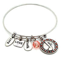 Bangle Bracelet, Musical Note, Silver