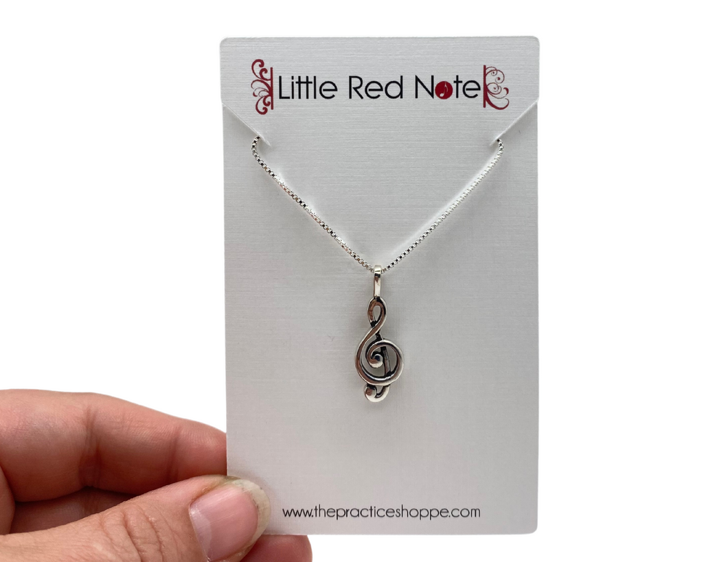 925 Sterling Silver Treble Clef Necklace
