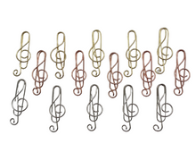 Load image into Gallery viewer, Treble Clef Paper Clips - set of 15
