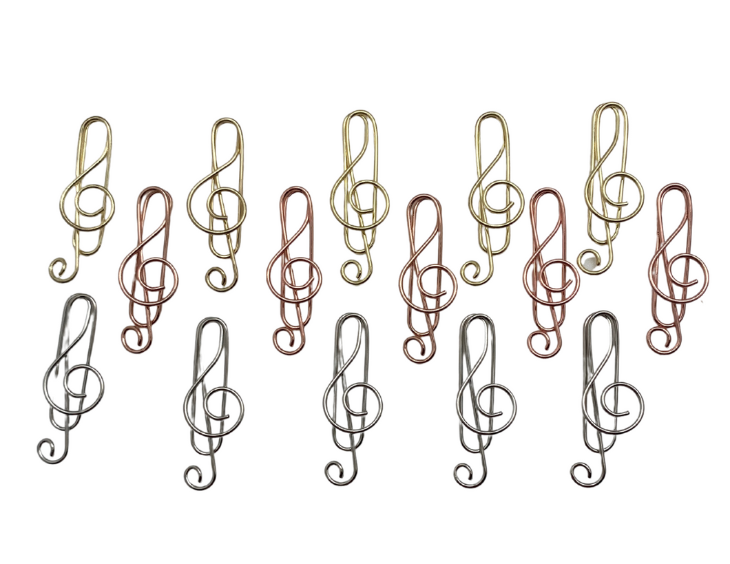 Treble Clef Paper Clips - set of 15