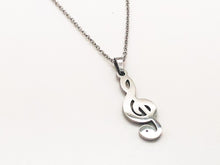 Load image into Gallery viewer, Stainless Steel Treble Clef Necklace - Silver
