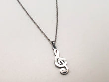 Load image into Gallery viewer, Stainless Steel Treble Clef Necklace - Silver
