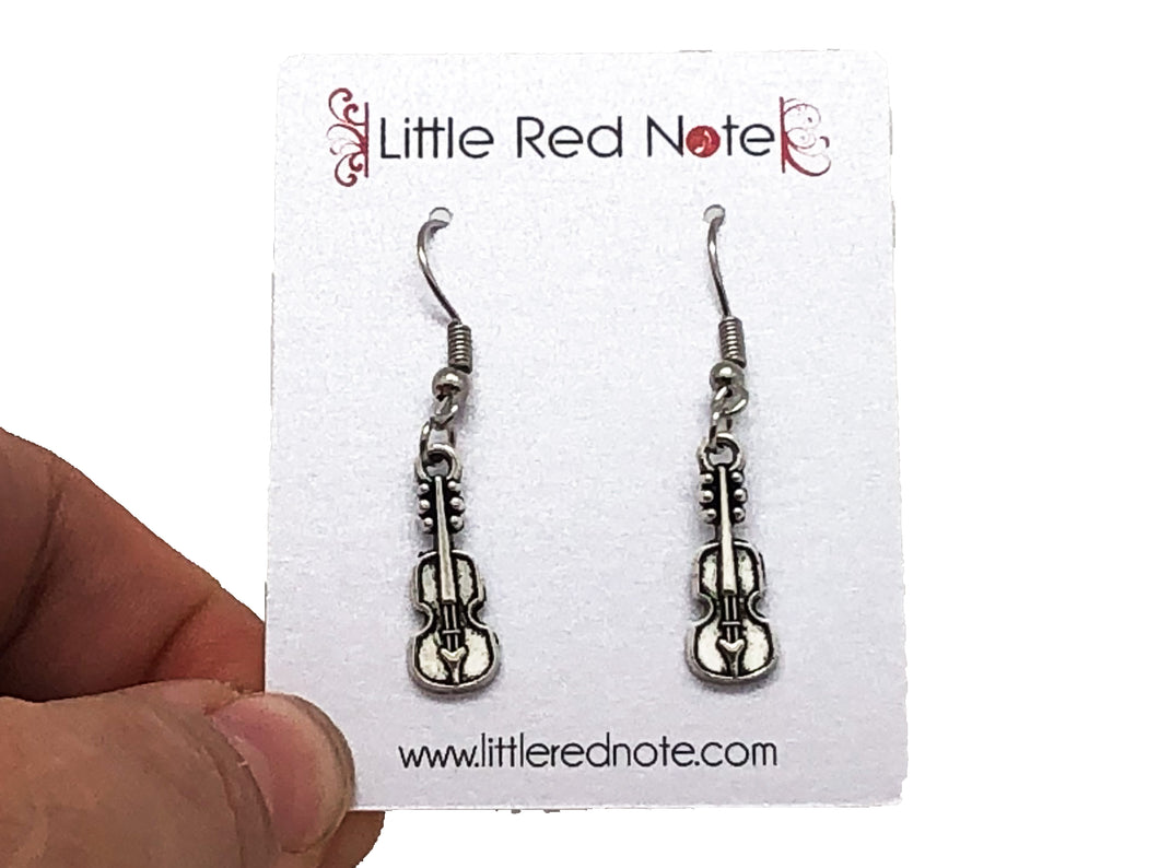 Dangle Fish Hook Violin Viola Cello Earrings