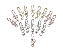 Load image into Gallery viewer, Treble Clef Paper Clips - set of 15
