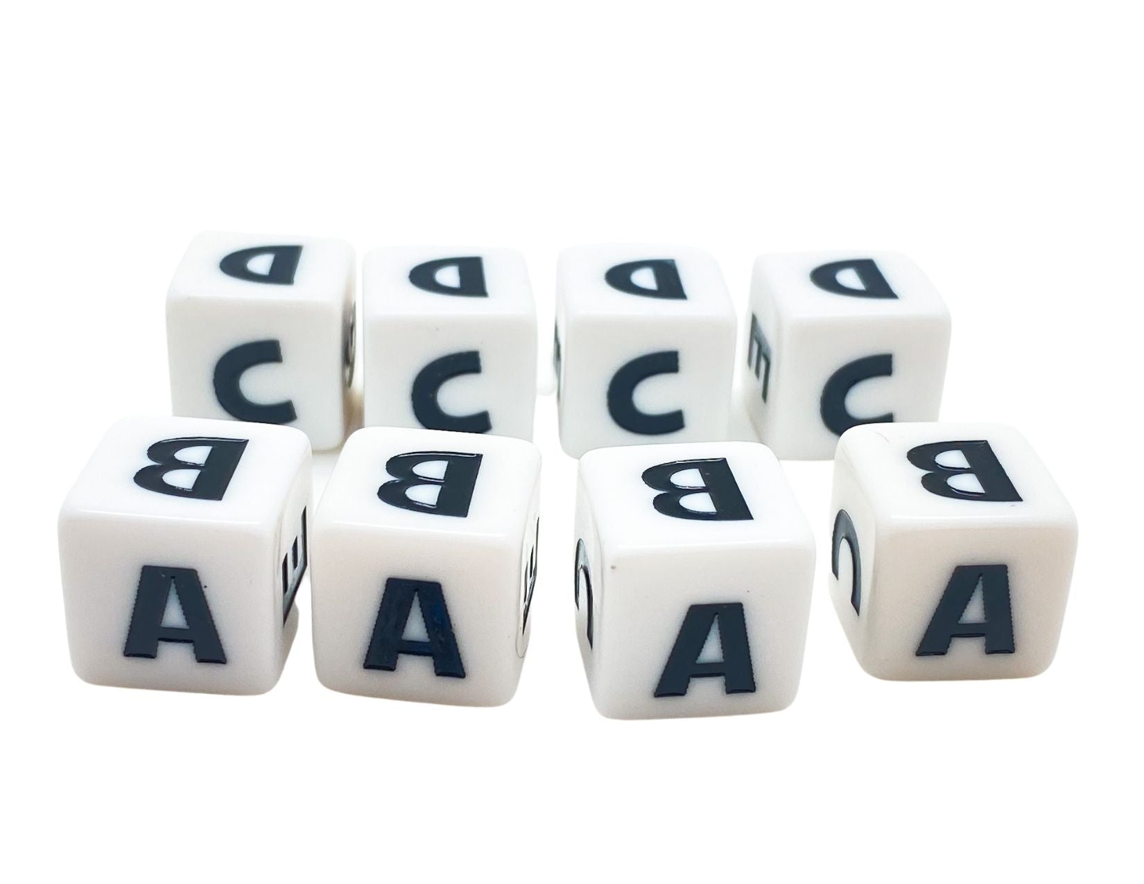 16 mm Alphabet Music Dice - Set of 8 – The Practice Shoppe, image size:1650x1275