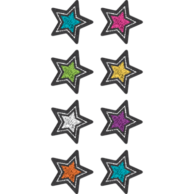 TCR Chalkboard Brights Stars Mini Stickers