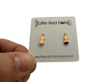 Load image into Gallery viewer, Stainless Steel Post Earrings Violin Viola Cello - Gold
