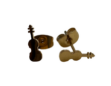 Load image into Gallery viewer, Stainless Steel Post Earrings Violin Viola Cello - Gold
