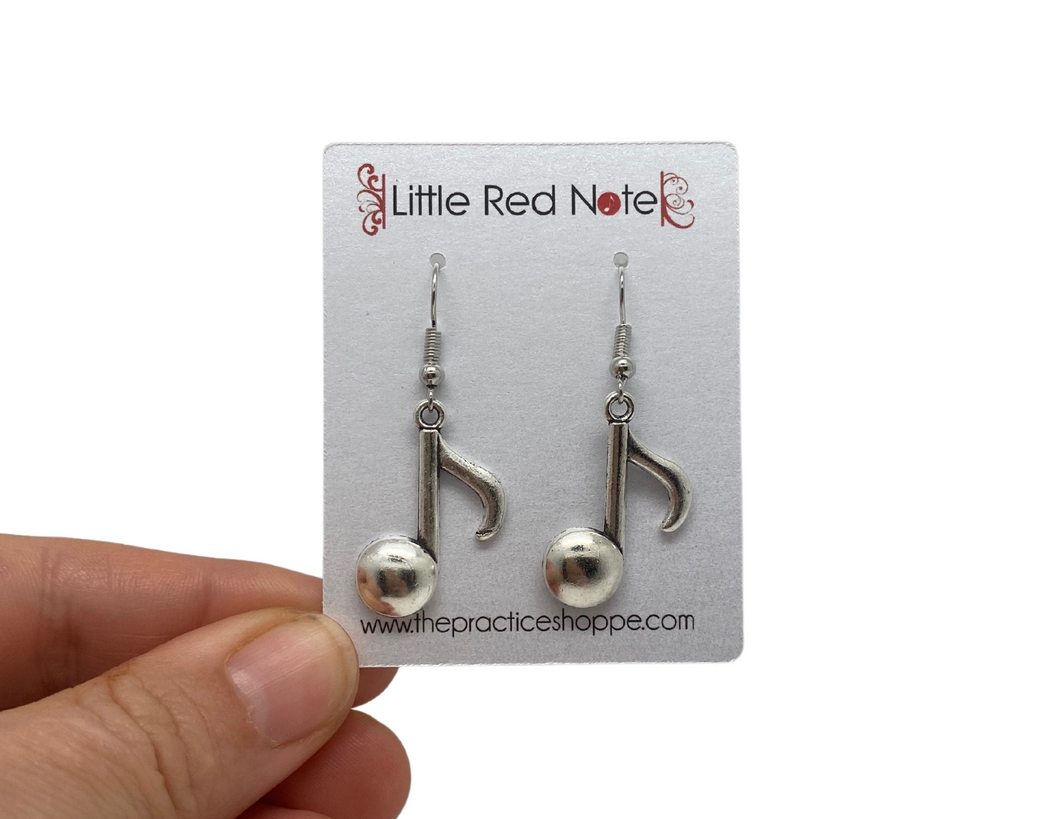 Dangle Fish Hook Eighth Note Earrings