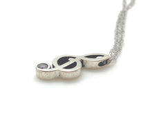 Load image into Gallery viewer, 925 Sterling Silver Treble Clef Necklace with CZ
